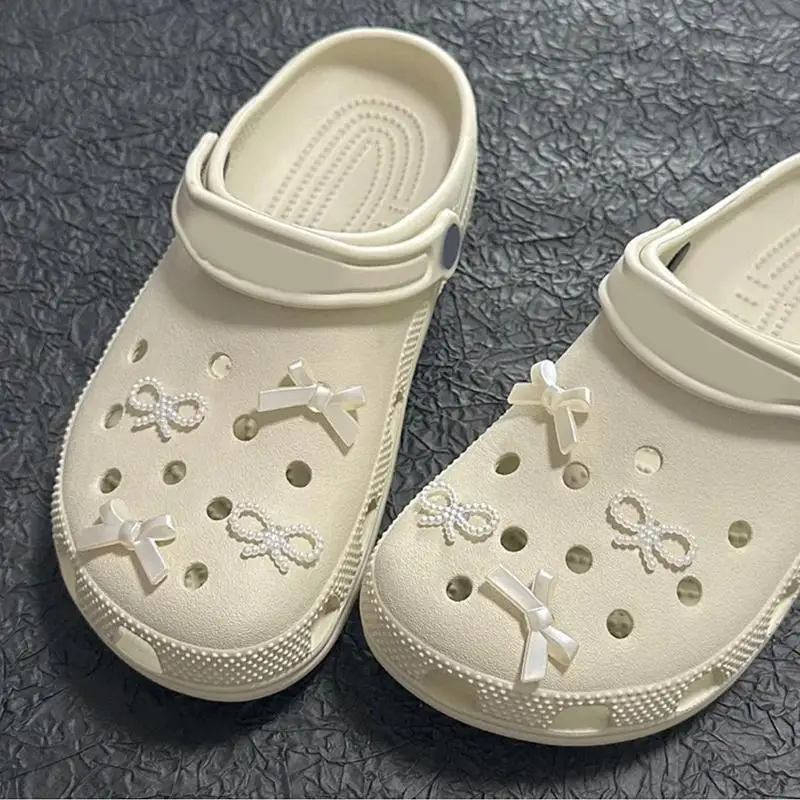DIY Stylish Bow Shoe Charms For Clogs Slides Sandals Garden Shoes Decorations Charm Set Accessories Kids Gifts