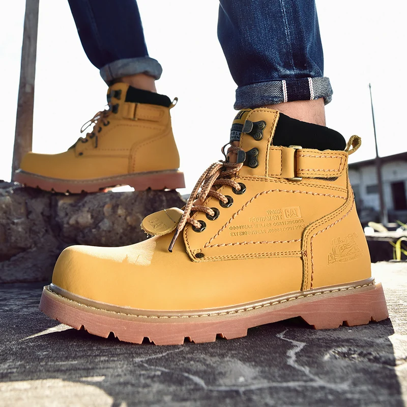 Autumn Winter New Men Luxury Boots Comfort Thick Soled Waterproof Woman Hiking Shoes Fashion Unisex Work Boots Motorcycle Boots