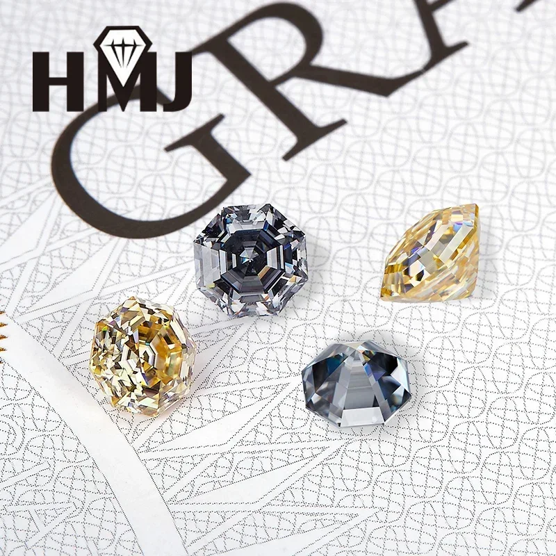 HMJ Moissanite Stones Octangle Cut Step Cut D Color VVS1 GRA Certified Loose Gemstones DIY Beads For Jewelry MakingChams For Jew