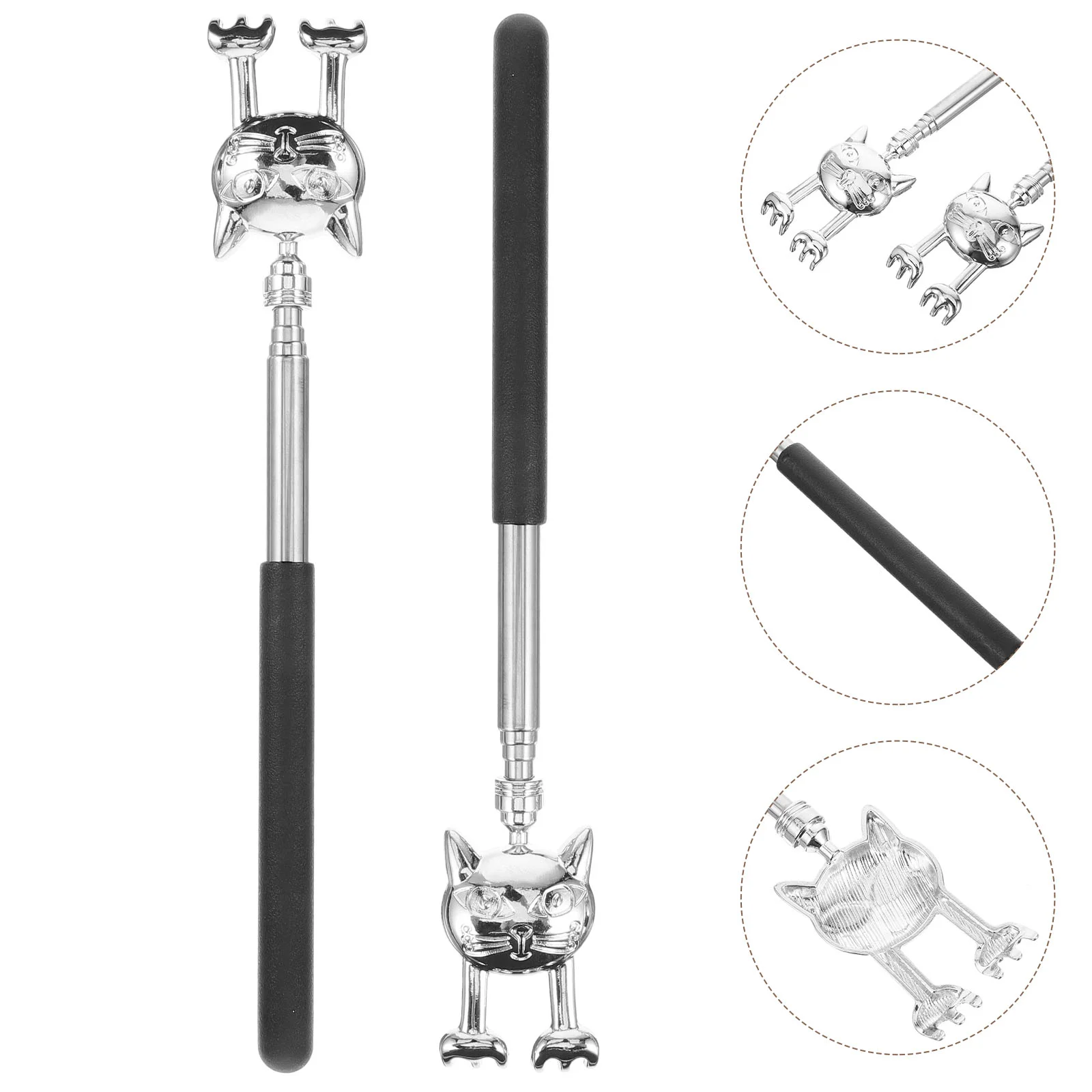 2 Pcs Stainless Steel Manual Back Scratcher Itching Extendable Claw Retractable for