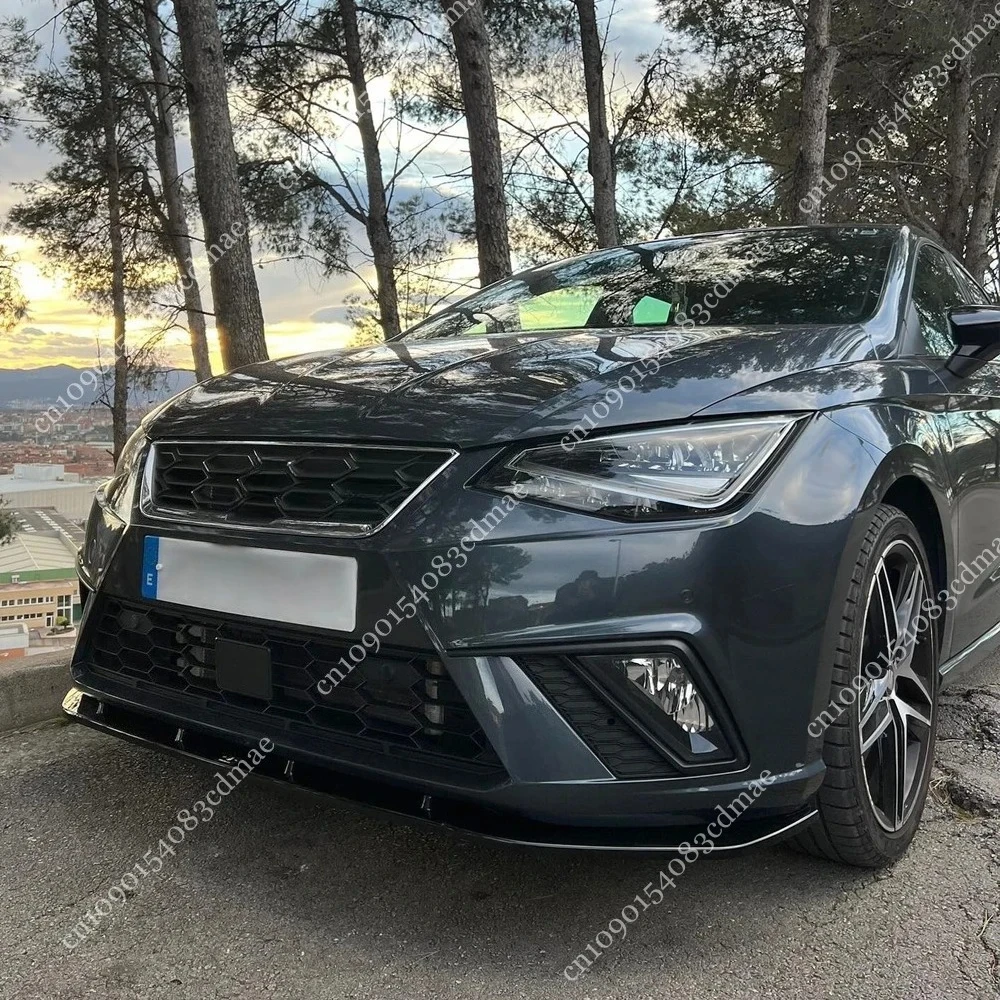For Seat Ibiza KJ MK5 FR TSI TDI MPI TGI 2017-2024 Gloss Black Front Bumper Splitter Lip Diffuser Spoiler 3Pcs Body Kit Sport - view 2