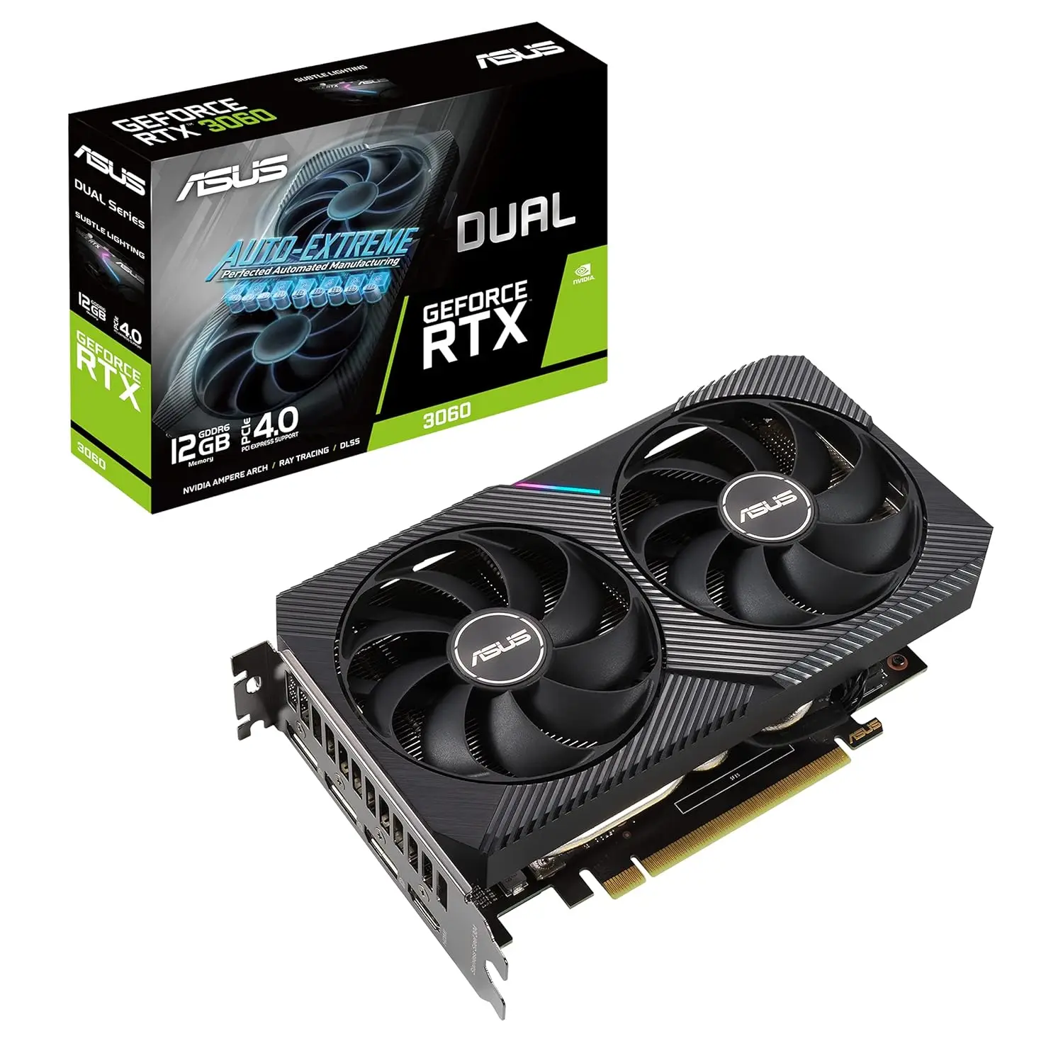 

Dual NVIDIA GeForce RTX 3060 V2 OC Edition 12GB GDDR6 Gaming Graphics Card (PCIe 4.0, 12GB GDDR6 Memory, HDMI 2.1,, Custom