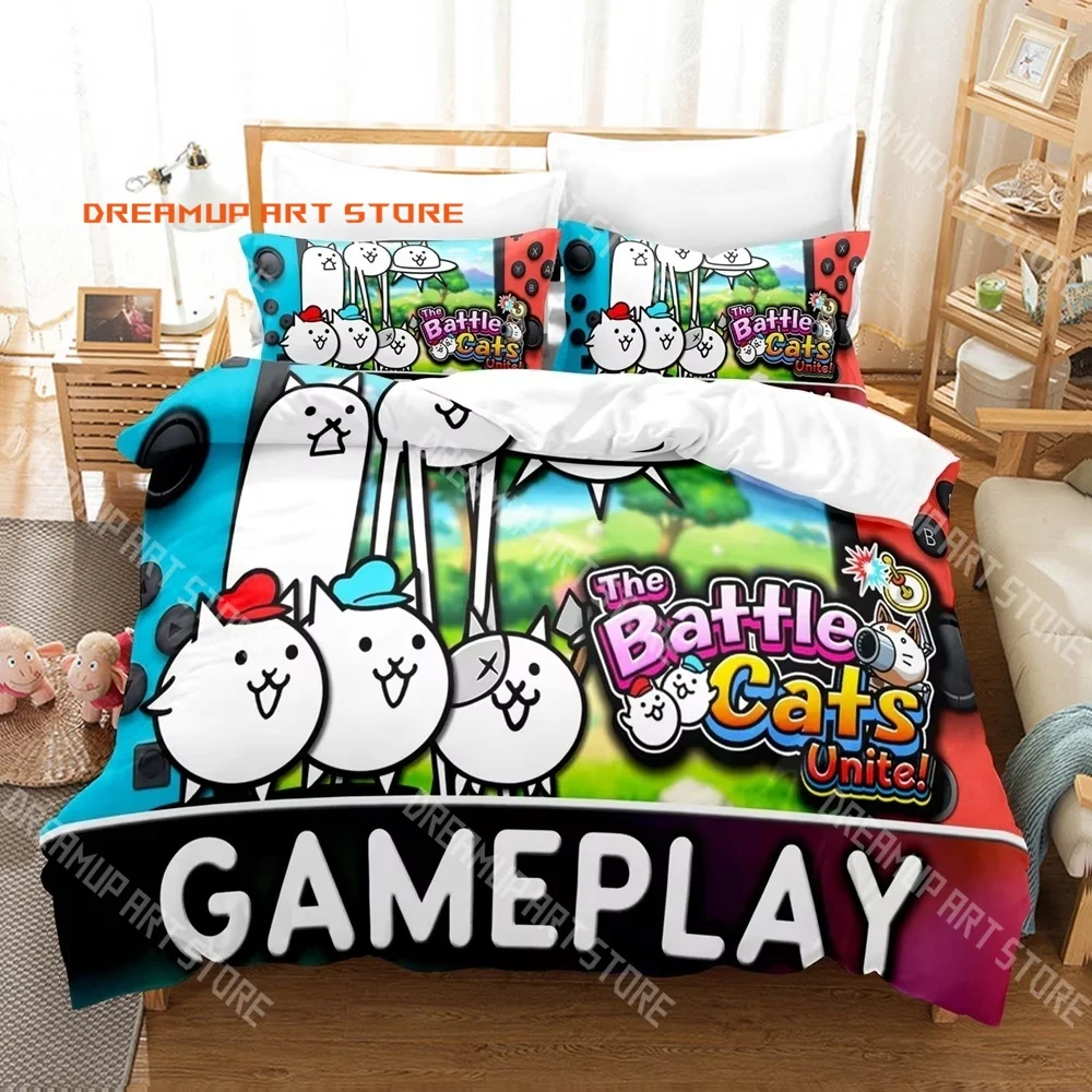 2026 3D Print Battle Cats Cartoon Bedding Set Single Twin Full Queen King Size Bed Set Adult Kid Bedroom Duvetcover Set