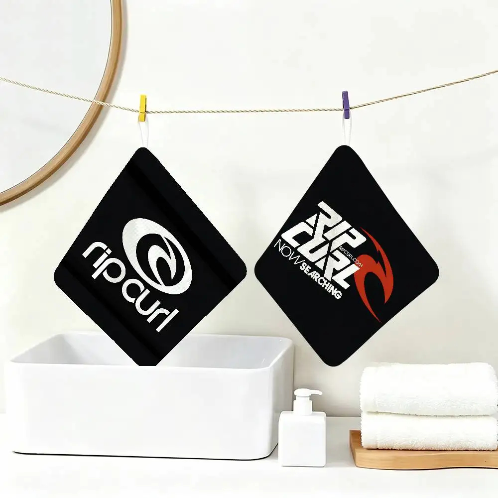 R-Rip C-Curl Logo Polyester Cotton Daily Towel, Hanging Kitchen Hand Wiping Cloth, Durable for Whole House Use