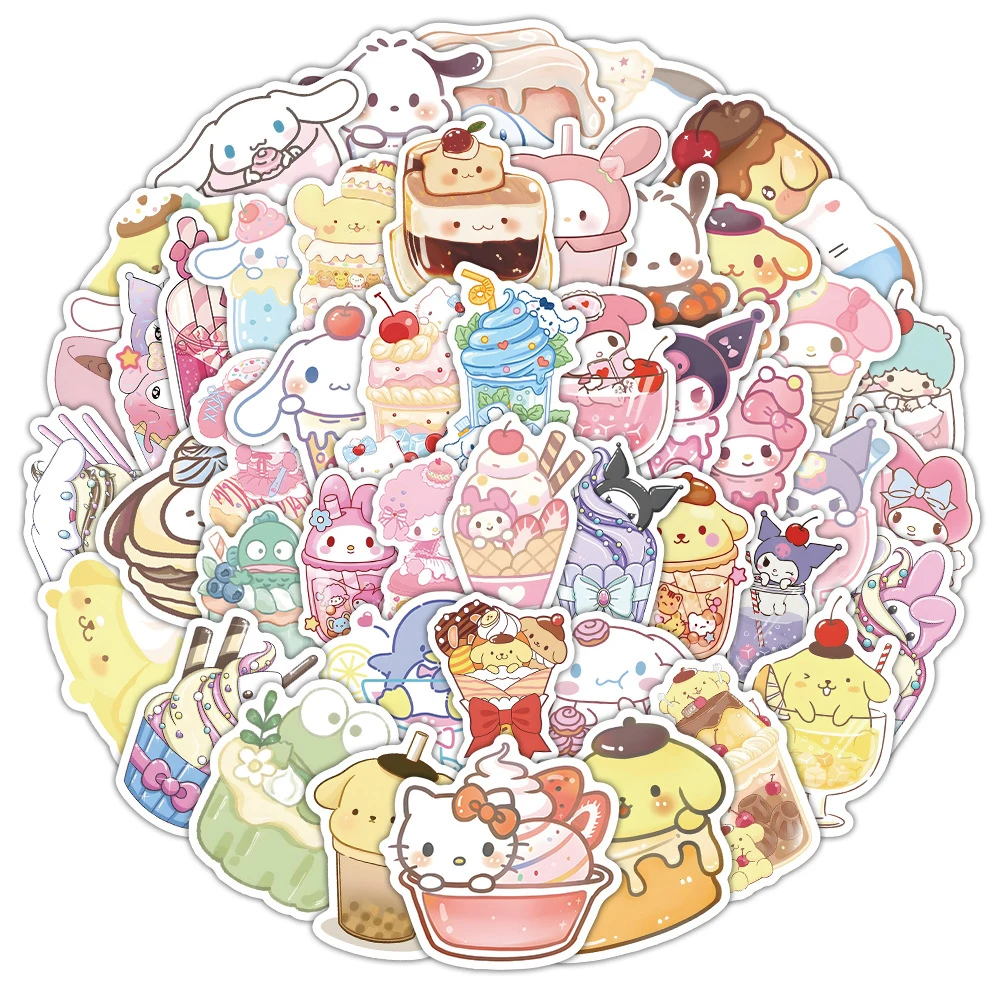 

10/30/53pcs Cute Cartoon Sanrio Stickers Anime Graffiti Decals Notebook Skateboard Phone Car Bike Waterproof Kawaii Sticker Gift