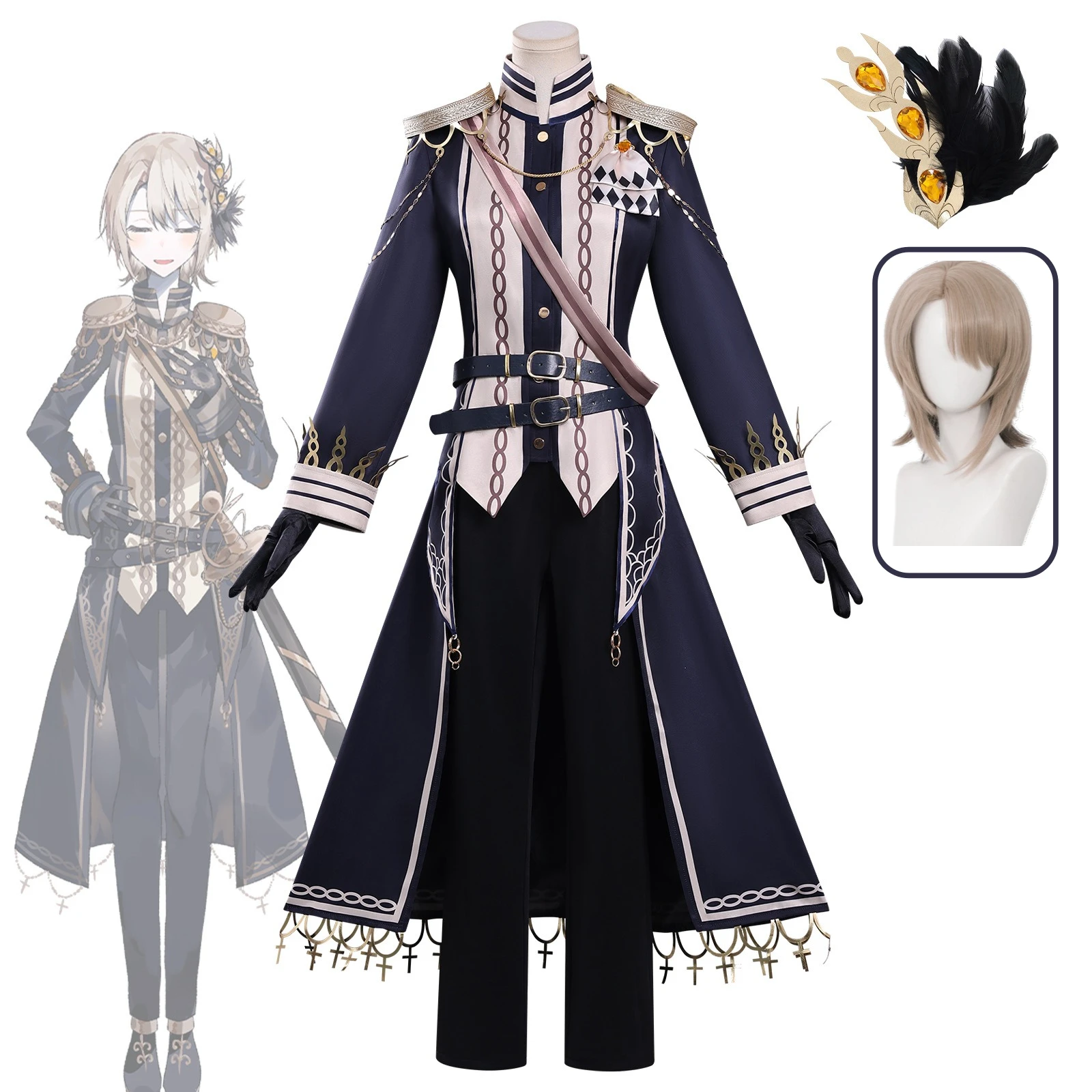 

Hasumi Reia Cosplay Costume Anime Game Magical Girl Battle Coat Headwear Gloves Props Wig for Halloween Christmas Women Suit