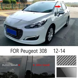 For Peugeot 308  12-14 Glossy Black Window Door Column B C Pillar Post Cover Trim Auto Sticker Styling