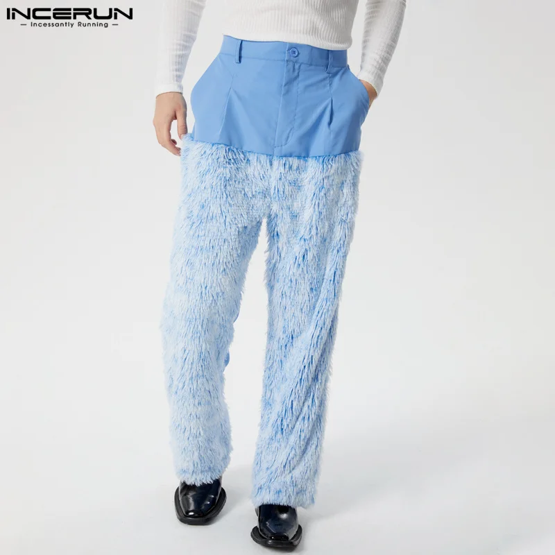 INCERUN 2024 American Style Trousers Men's Fashion Splicing Tassel Design Pants Casual Streetwear Male All-match Pantalons S-5XL