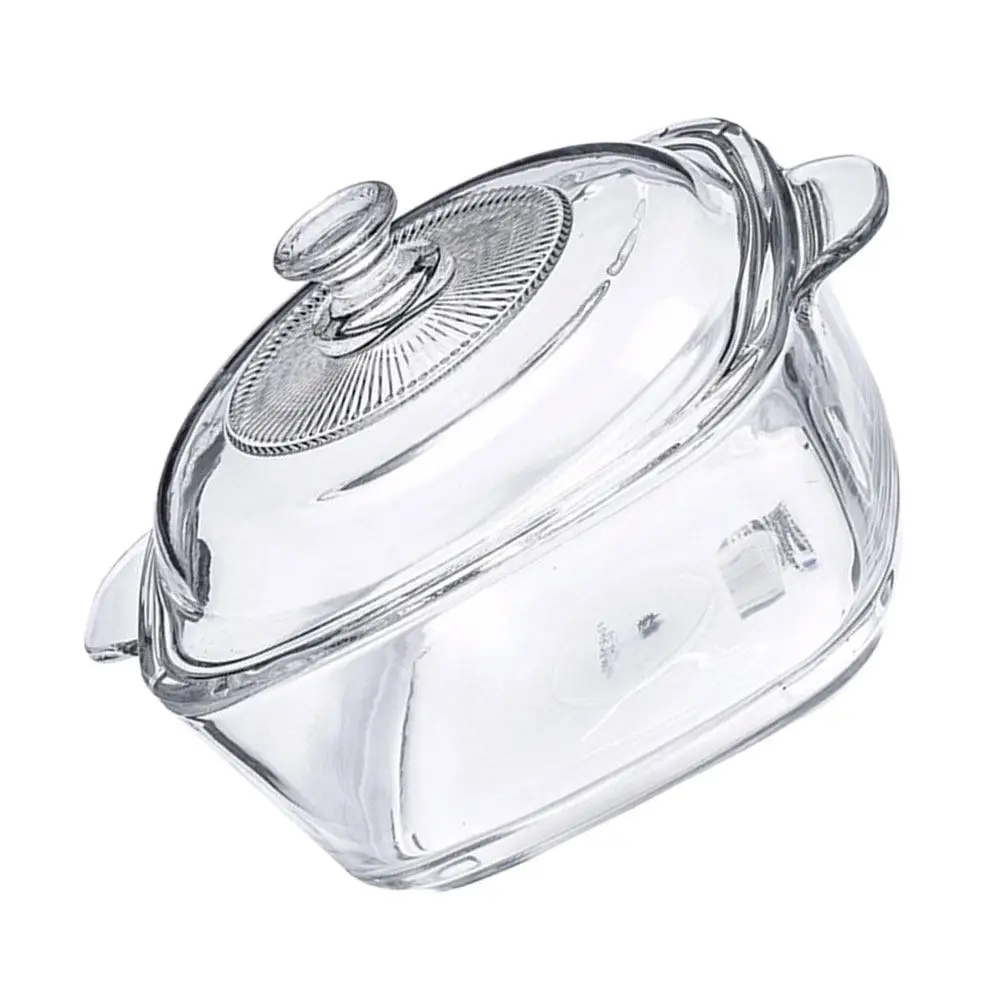 1 יחידות קערת מרק למיקרוגל מעובה מזכוכית שקופה מכסה כלי שולחן בטוח לתנור מיכל אחסון פירות קערת מזווה