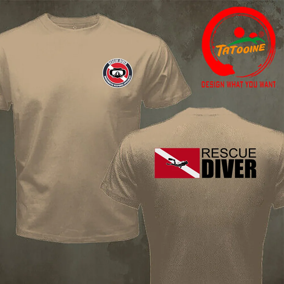 Rescue Diver Flag T-shirt Funny Scuba Diving T-Shirt Fan Gift Idea T Shirt Casual Dive Tee Shirt Streetwear Clothing Tops Tshirt