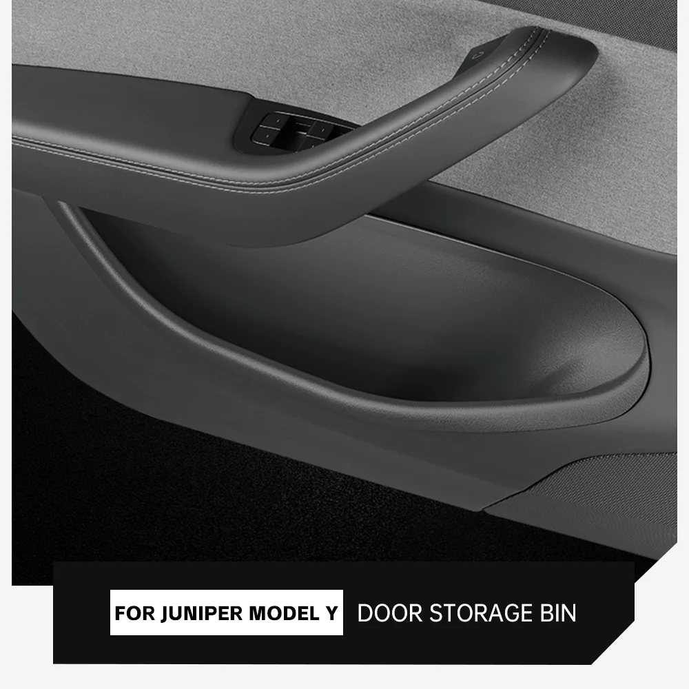 

4PCS Door Storage Tray For Tesla Model Y Juniper 2025 2026 Car Door Side Pocket Storage Box Easy To Clean Interior Accessories