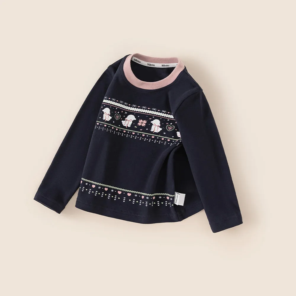 Autumn and winter baby girl clothes kids tops long sleeved warm sweater Cute puppy pattern knitted sweater