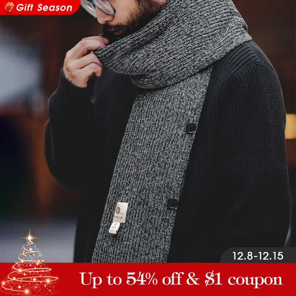 Maden Chenille Multifunctional Knitted Scarf Casual Grey Warm Waistcoat Men\'s Autumn And Winter Designer Scarves Brand Vest