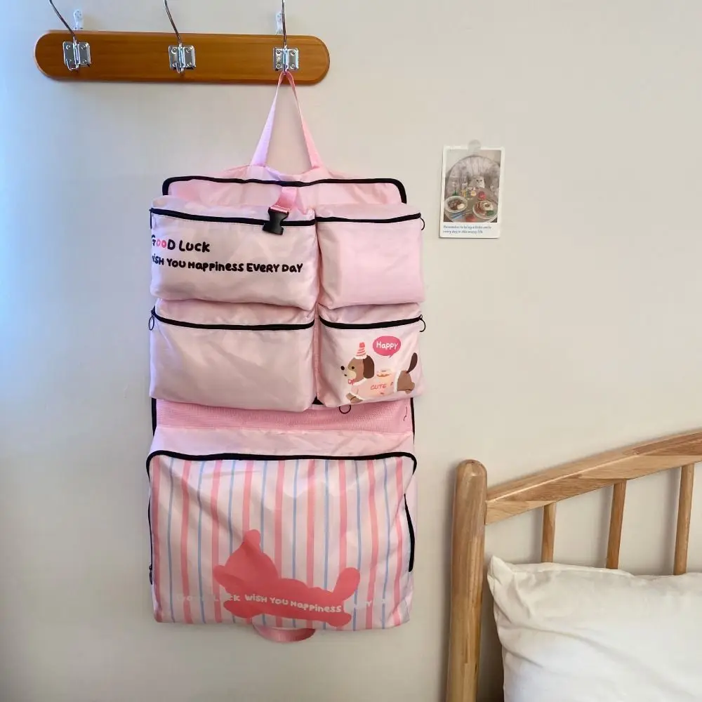 Large Capacity Travel Storage Bag Divided Storage Lightweight Luggage Organizing Bag Foldable Dustproof Handheld Sorage Bag