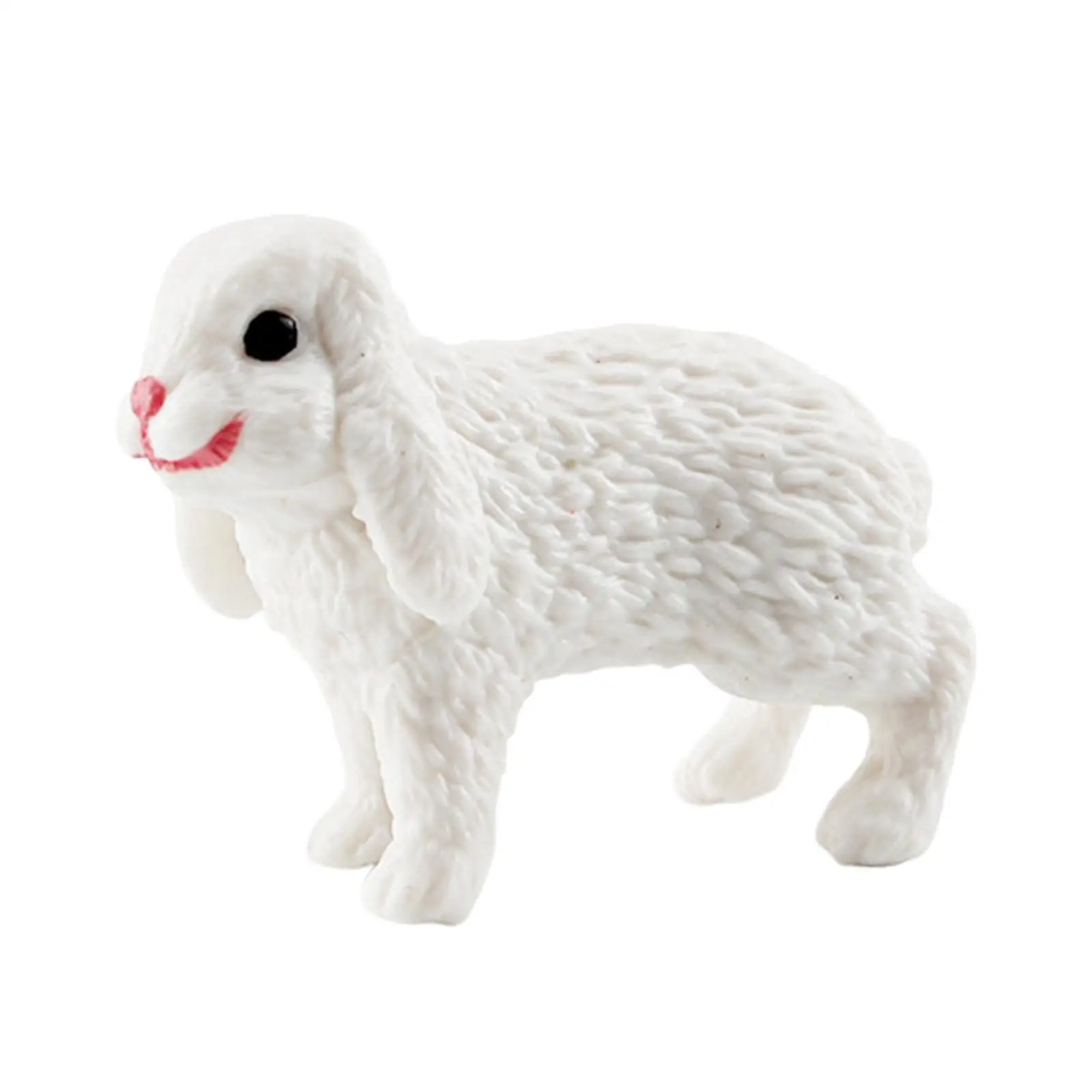 2xKonijn Beeldjes Voorschoolse Konijn Speelset Model voor Kerstcadeau Taart Topper Stijl D