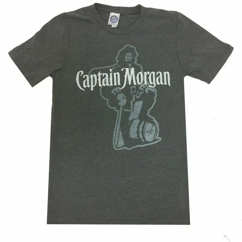 Décoction Ville Bière Gear Délavé Captain Morgan Rhum Logo تي شيرت Manche Courte #1