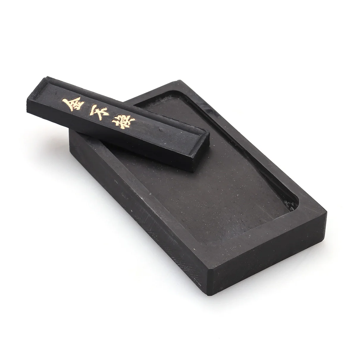 Traditional Inkstick Calligraphy Accessory Inkstone with Painting Black Student