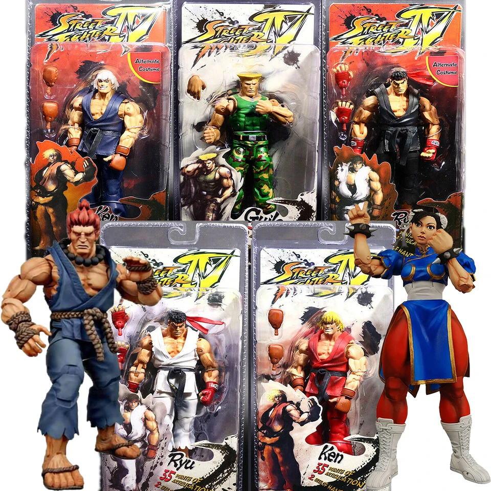 Necaストリートファイターアクションフィギュア,ryu ken chun li guile