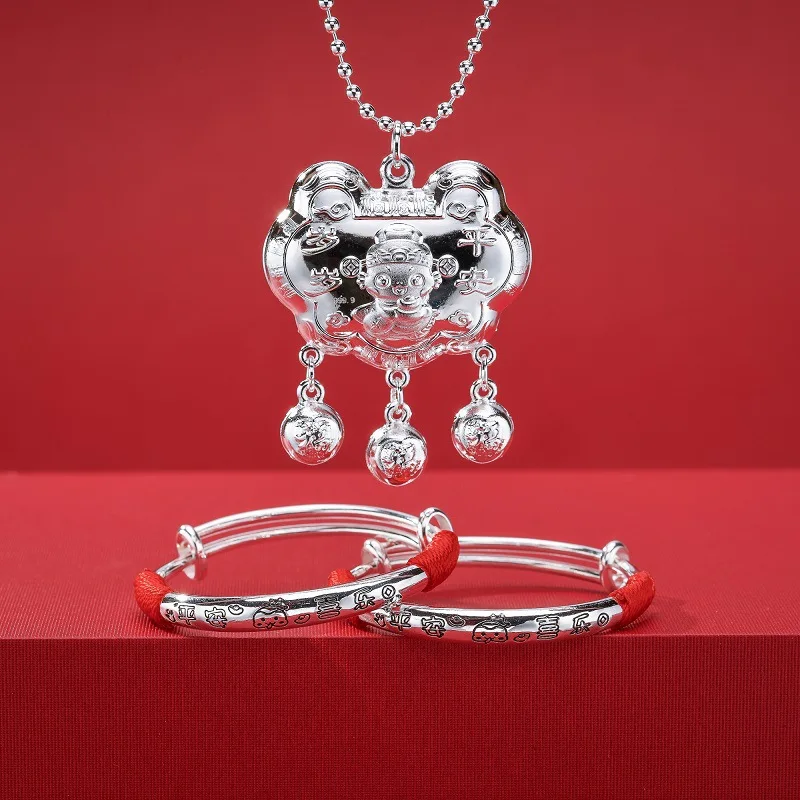 

Bracelet Snake Silver 9999 Longevity Peace Lock