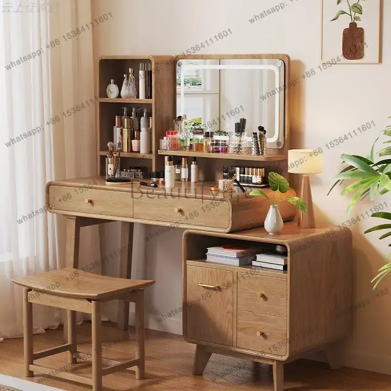 YJ Nordic Extension Dressing Table Mirror Nightstand Luxury Wood Hotel Vanity Desk Bedroom Beauty Schminktisch Home Furniture