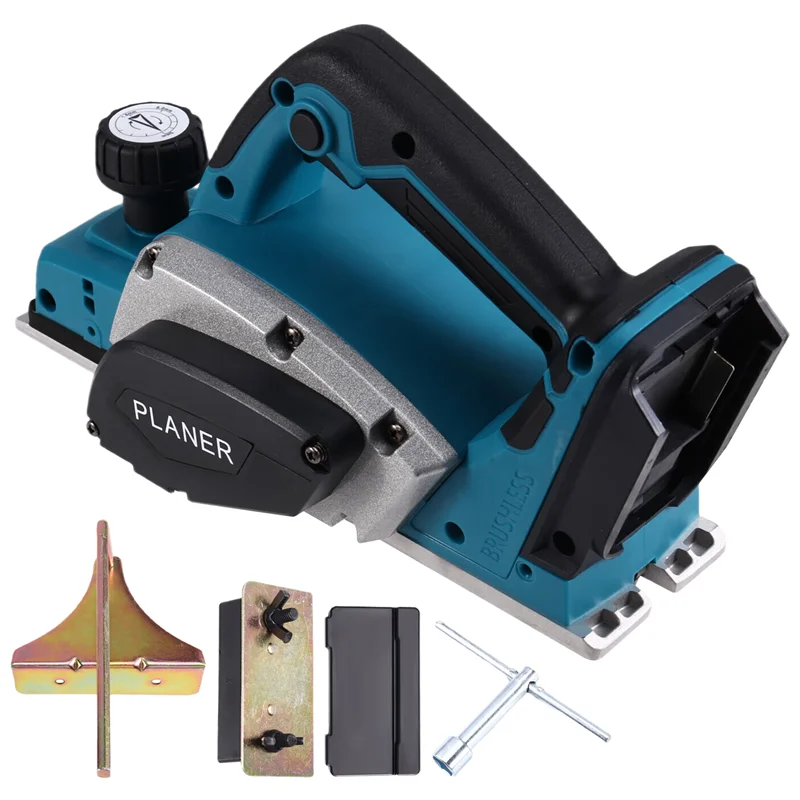 【Flash Sale】 Untuk Alat Pertukangan Genggam Bertenaga Baterai Lithium Isi Ulang 18V, Planer Listrik Tanpa Kabel Tanpa Sikat