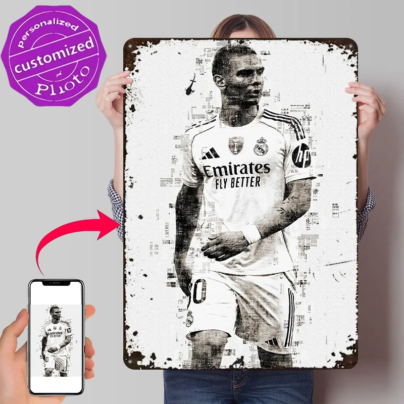 Franco Mastantuono Newspaper Art Metal Poster Perfect Gift for Fans Lovers Customized Wall Art Metal Sign for Decoration Home
