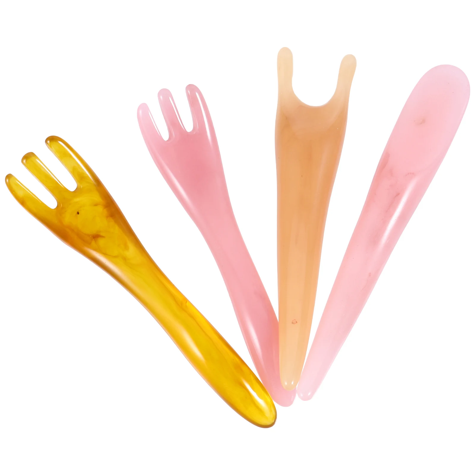 

4 Pcs Gua Sha Massager Body Face Neck Scraper Board Beeswax Care Tool Pain Relief Moisture Skin Nourishing