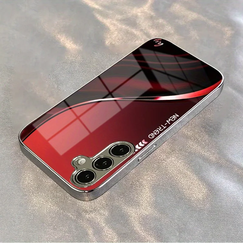 Etui na telefon z elektroplaterowanego szkła z abstrakcyjnym wzorem, odpowiednie dla Samsung Galaxy S26/S25/S24/S23//S22/S21 i innych modeli. — zdjęcie produktu 4
