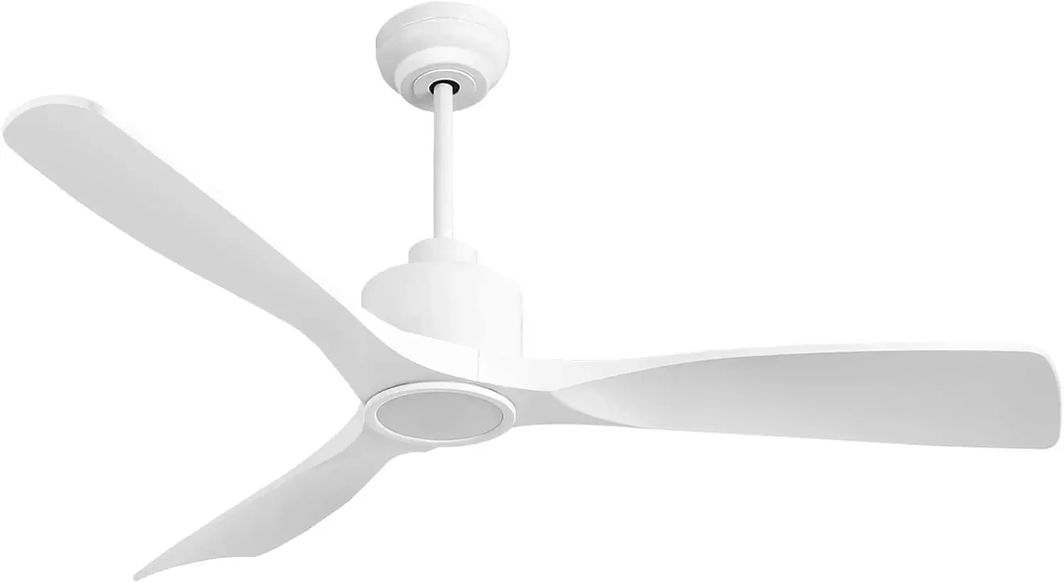 Ventilador de techo inteligente con motor de CC silencioso, ventilador de techo blanco moderno para interiores y exteriores de 3 aspas de alto CFM con luces y control remoto para B