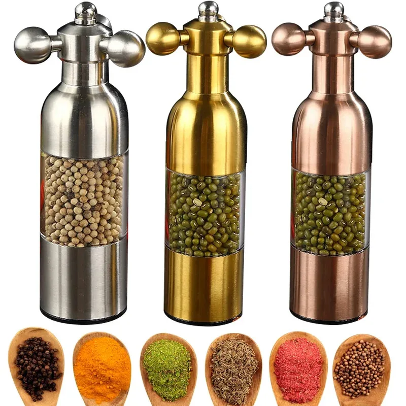 

TOPLIVING Small Manual Grinder 304 Stainless Steel Sesame Spice Grinder Adjustable Coarseness Manual Grinding Bottle BBQ Accesso