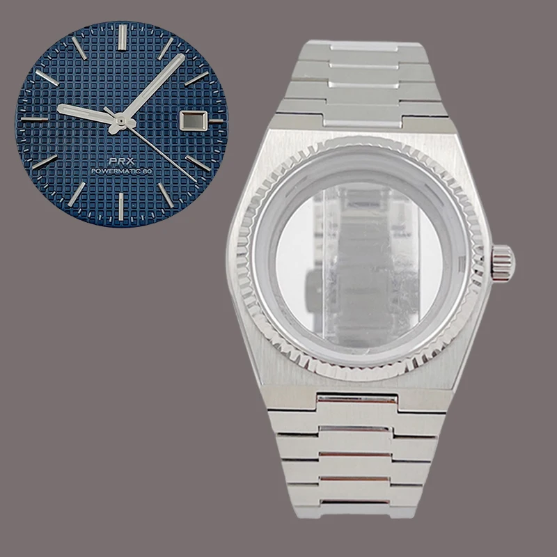 40mm Silber PRX Super Player Uhr Getriebe Fall Passt Für NH35 NH36 NH38 7S26 4R Bewegung Multi-farbe Zifferblatt Hände Reparatur Zubehör