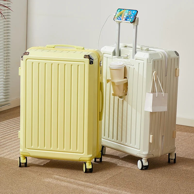 luggage-carry-on-suitcase-women's-2025-new-fashion-trend-soft-abs-pc-material-lightweight-wheels-travel-password-lock