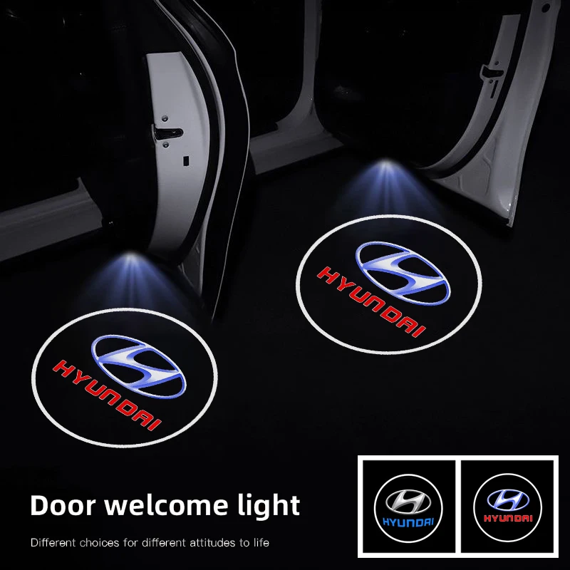 Car Door Wireless Welcome Light LED HD Projector Lamp Decoration For Hyundai Genesis N-LINE I10 I20 I30 I40 IX20 IX35 Kona Getz