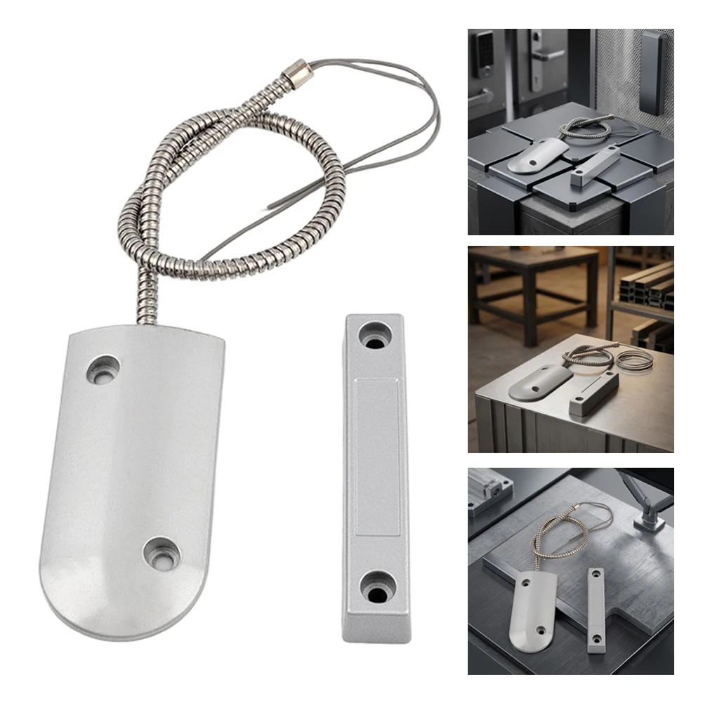 Magnetic Garage Door Contact Switch Sensor NO Metal Housing 40mm For Roller Shutter Security Alarm System Accessories
