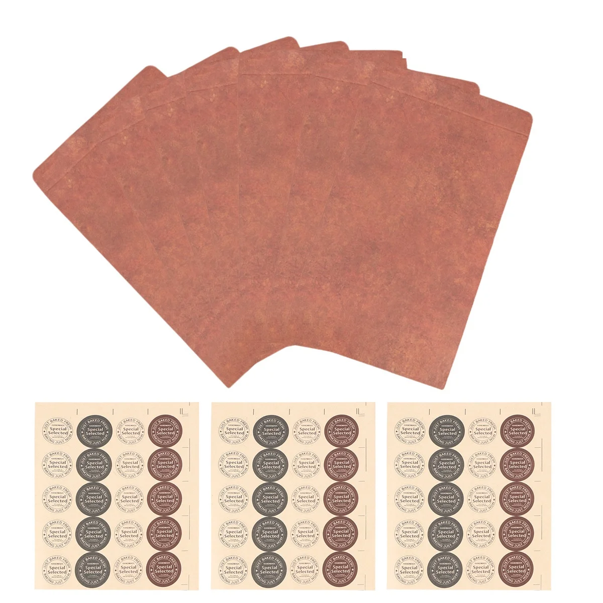 120Pcs Kraft Paper Envelopes Elegant for Wedding Invitations Letters Scrapbooking Brown with Sealing Stickers