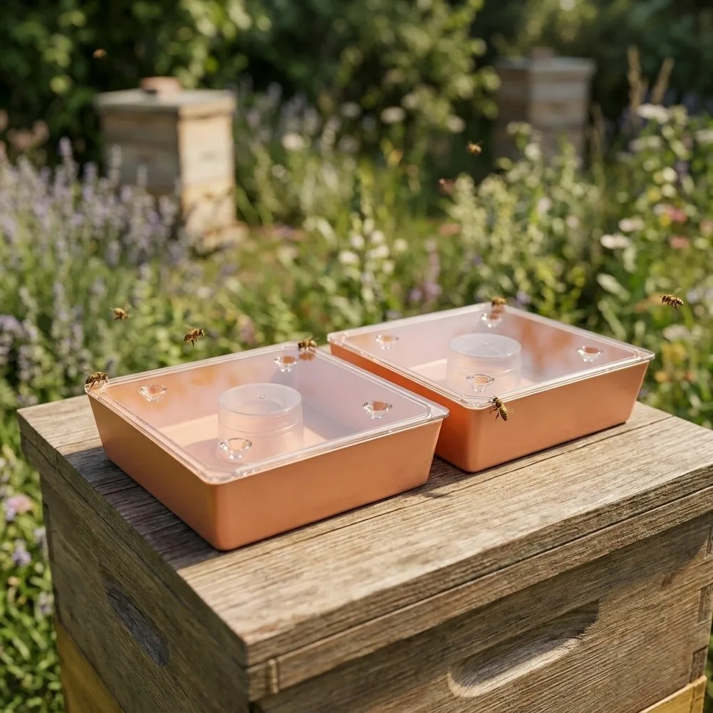 Multifunctional Practical Square Watering Tray Upper Fitted Feeding Supply For Backyard Garden Breeding Pollinator Water Station