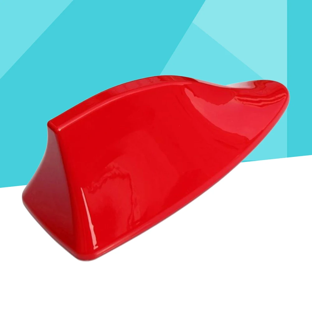 Antena de rádio universal à prova d'água para carro, antena decorativa de telhado de barbatana de tubarão com fm/função (vermelho)