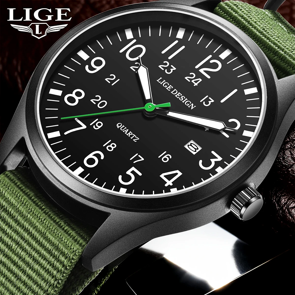 

LIGE Military Men Watches Luxury Brand Business Mens Quartz Watch Sport Male Clock Fashion Big Dial Waterproof Relogio Masculino