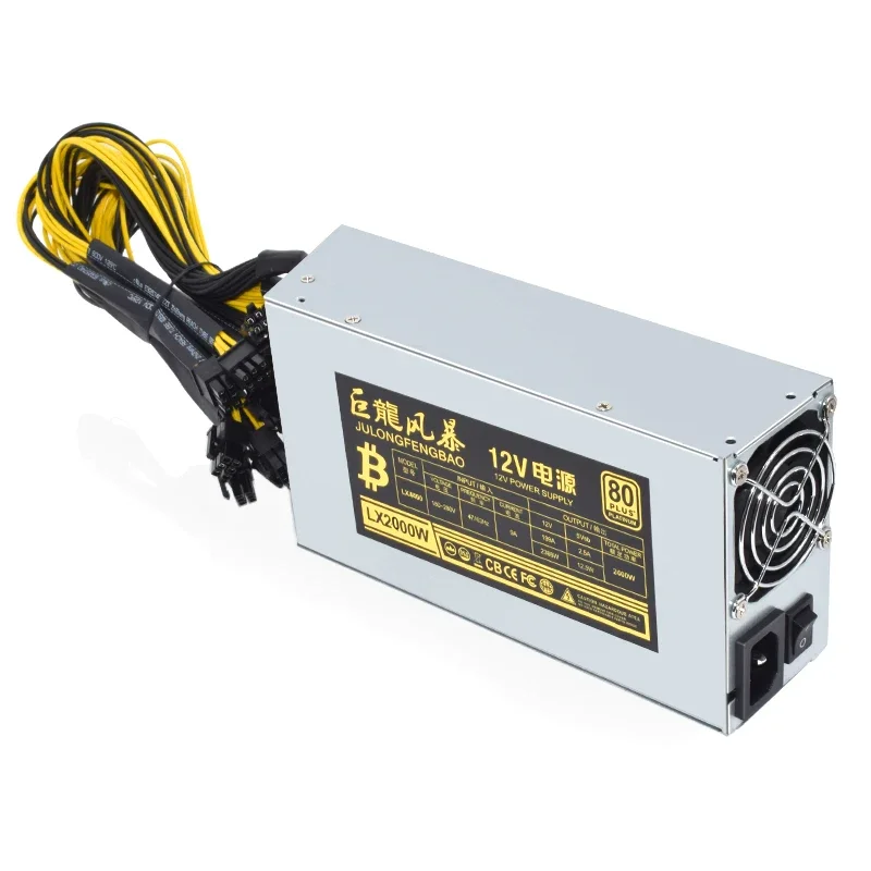 Imagem -03 - Senlifang-dispositivo de Fonte de Alimentação de Mineração Bitcoin Btc Antminer s7 s9 2u Canal Único 2000w Psu Etc Rvn Eficiência 10x6pin