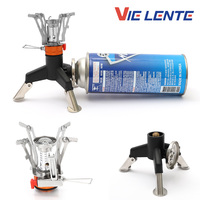 Portable All in One Camping Stove with Converter Compact Lightweight Outdoor Cooking Gear for Hiking Backpacking