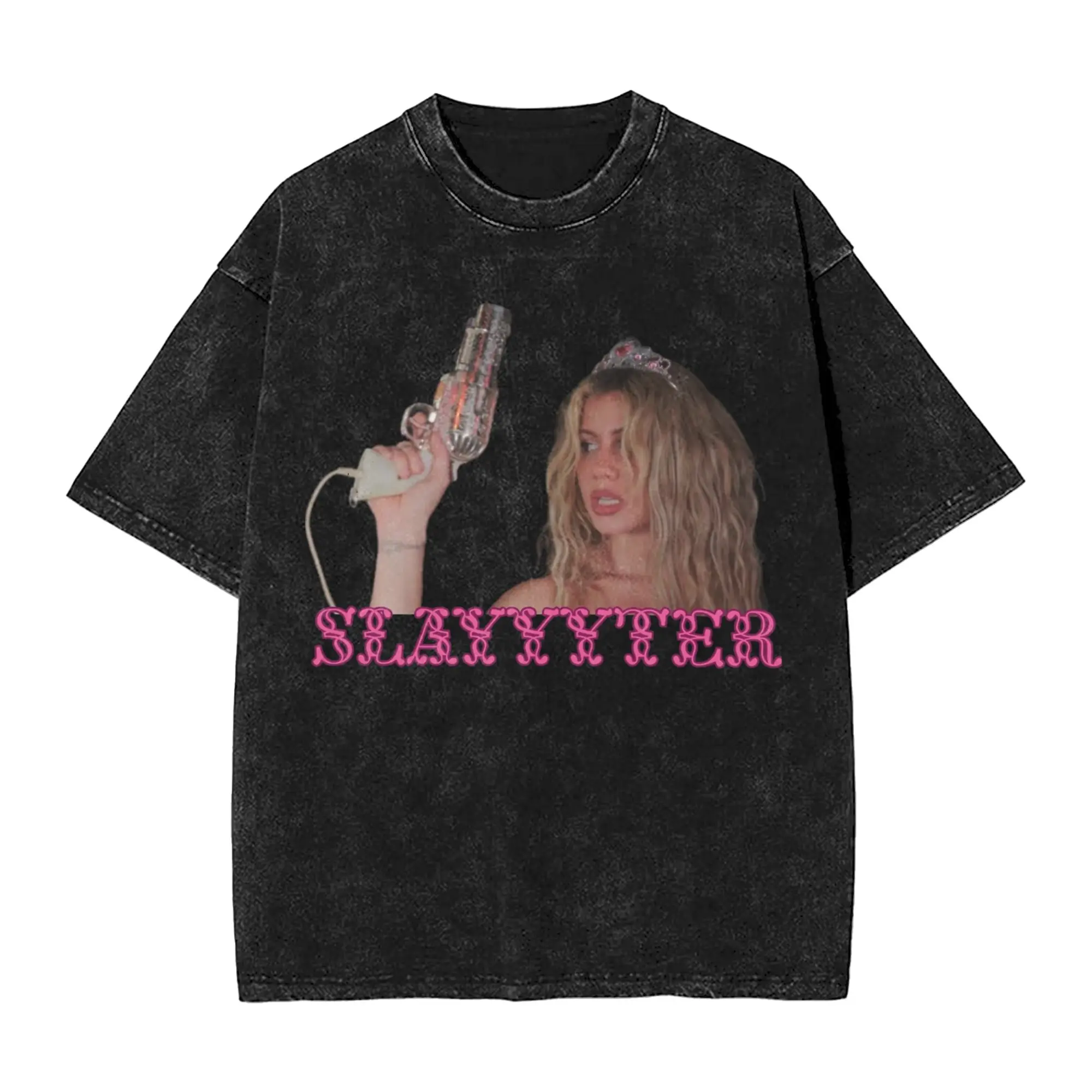 Cute Slayyyter Singer Washed T Shirts Streetwear Hip Hop Fashion T-Shirt  Tee Shirt Men Women Short Sleeve Oversize Summer