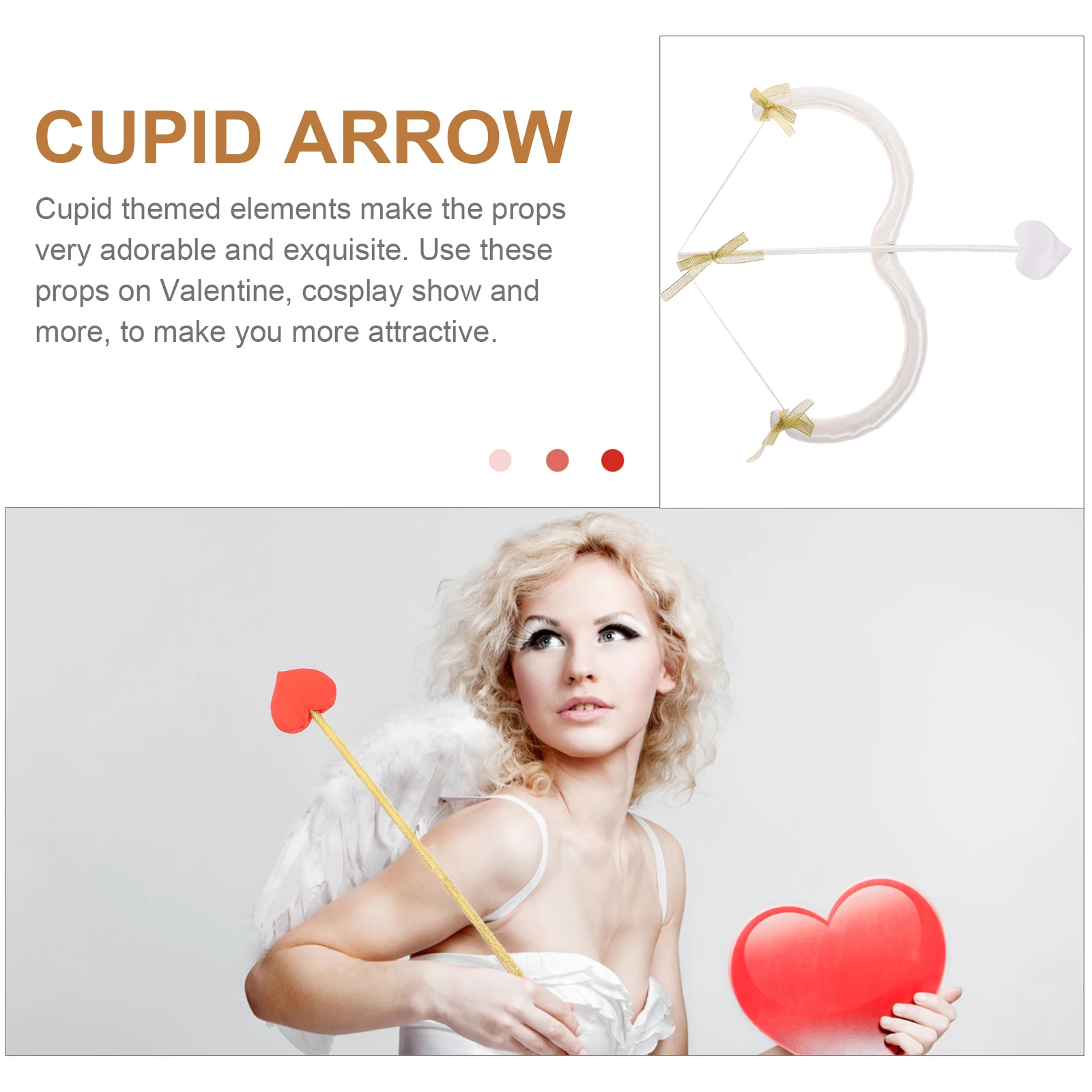 

1 set 1 Set Cupid Bow Arrow Costume Prop Valentine Foam Cosplay Accessory Lightweight Party Decorative Reusable Easy Storage