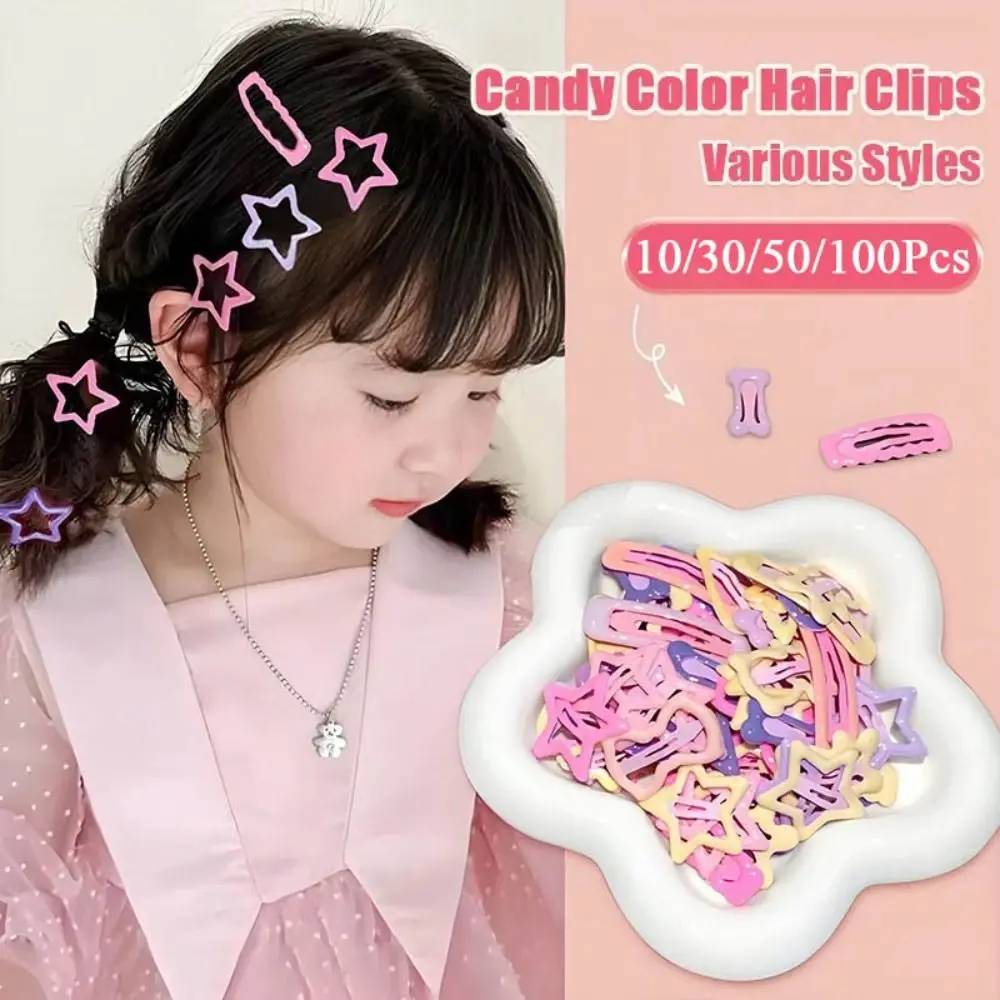 10/30/50100PCS New Candy Color Hair Clips Assorted Shapes Hair Accessories Mini Hair Barrettes Hair Clips Party