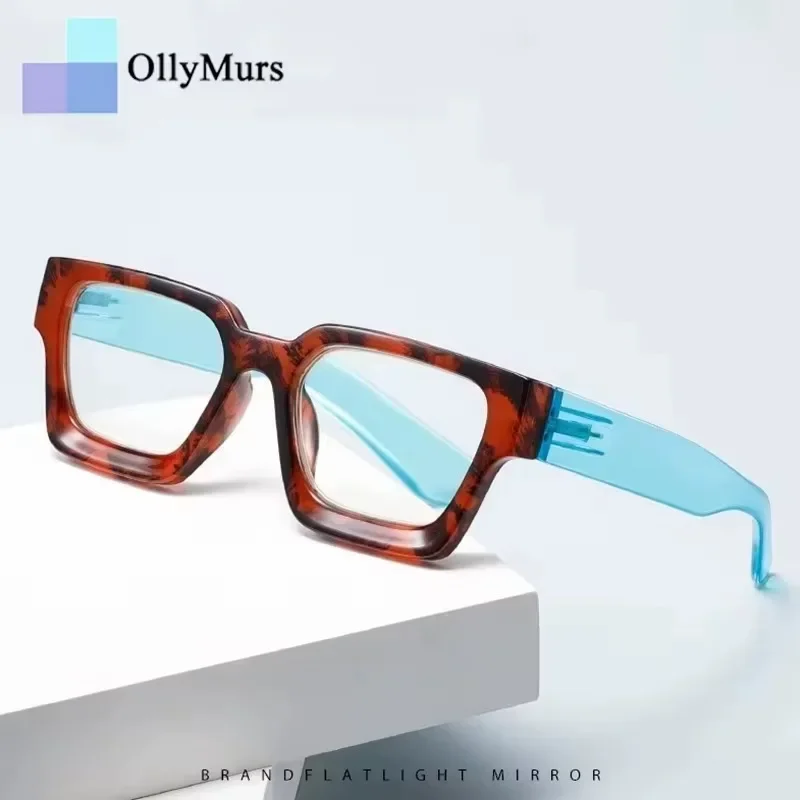 

Очки OLLYMURS с более толстой оправой для мужчин, для коррекции близорукости, с защитой от синего света, модные женские очки для чтения, квадратные, с диоптриями