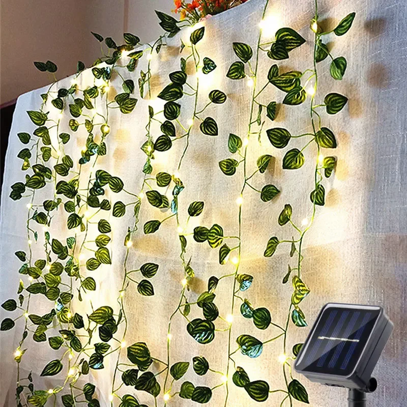 Fairy Lights ivy String 10m 100LED LED Solar Light Vine Maple Leaf Waterproof Garland Solar Lamp Christmas for Garden Decoration