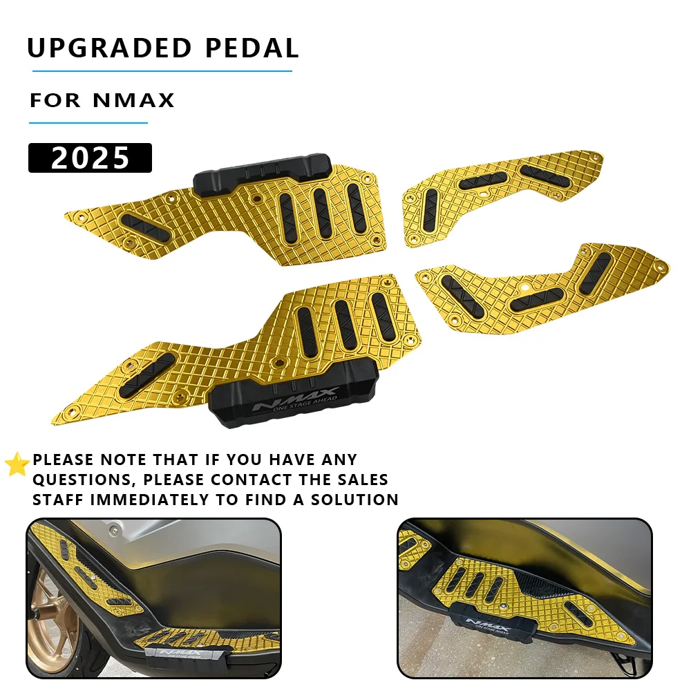 

MTKRACING For YAMAHA NMAX 2025 Motorcycle Footpads Pedal Modified Skid Proof Scooter Footrest Accessories
