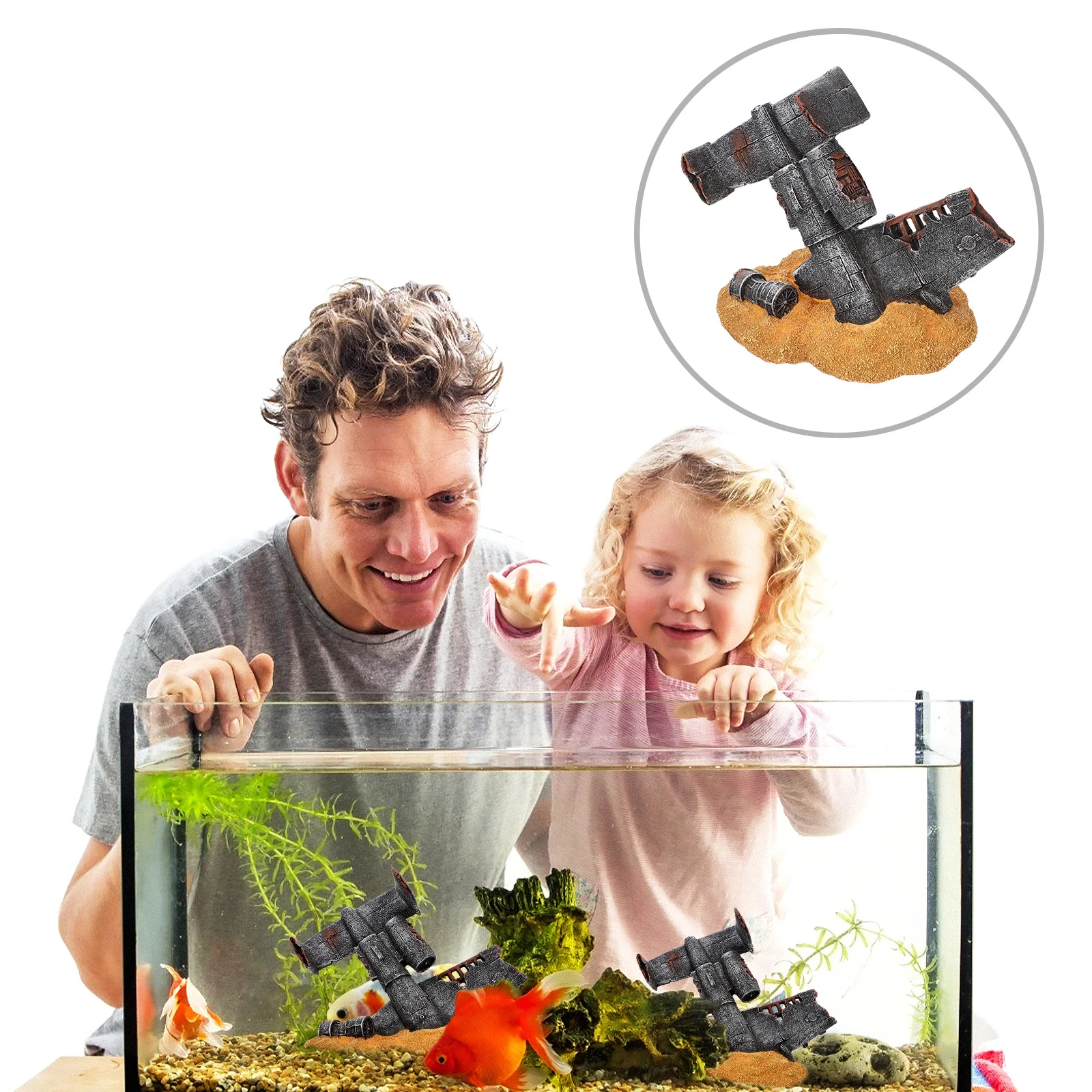 

Aquarium Resin Decor Lifelike Fish Tank Adorn for Aquarium Decoration Pond Tank Landscape Ornament Supply Resin Craft