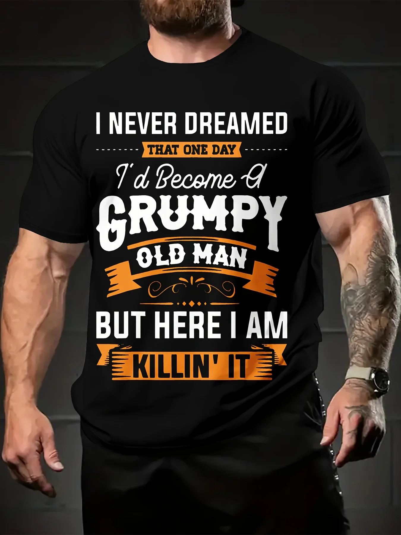 

Men'S Casual Crew Neck T-Shirt, 100% Polyester Short Sleeve Knit Fabric Top, Regular Fit with Slight Stretch