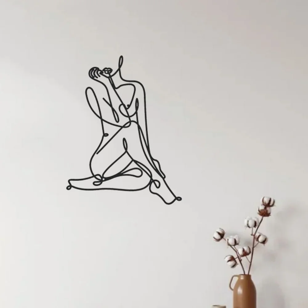 

Modern Elegant Wire Art of Female Body. Abstract Metal Wall Decor with Unique Touch.