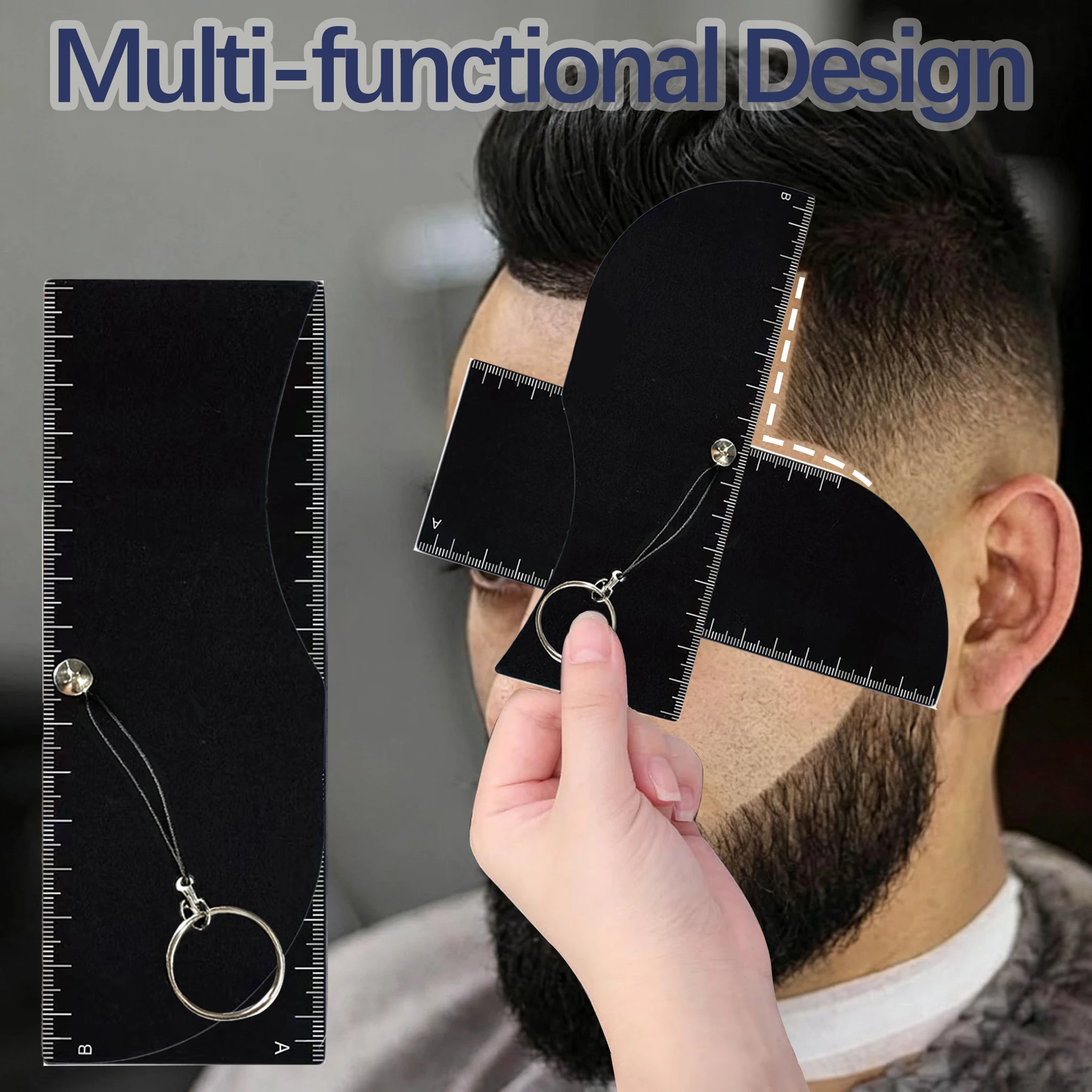 Multi-Angle Barber Line Up Tool and Hairline Shaping Guide Rotating Enhancement Card for Barbers